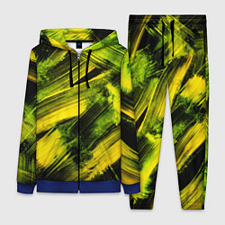 Женский 3D-костюм Мазки краски цвета лайм, цвет: 3D-синий