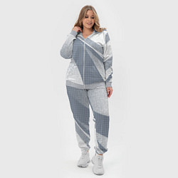 Женский 3D-костюм Светлый серо-голубой текстурированный с полосой, цвет: 3D-меланж — фото 2