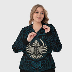 Женский 3D-костюм Мистические вороны воины - орнамент татуировка, цвет: 3D-черный — фото 2