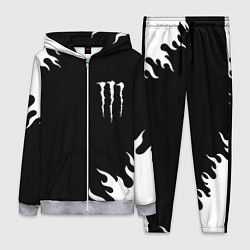Женский костюм Monster energy белый огонь