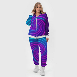 Женский 3D-костюм Сине-фиолетовая спираль, цвет: 3D-белый — фото 2