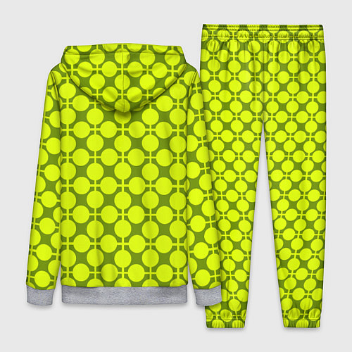 Женский костюм Желто зеленый неоновый узор ретро в горох / 3D-Меланж – фото 2