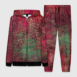 Женский костюм Текстурный тёмный красно-зелёный