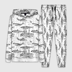 Женский костюм Корюшка и рыбалка в Питере паттерн