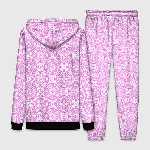 Женский костюм Бело розовый ажурный кружевной узор / 3D-Черный – фото 2