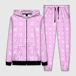 Женский костюм Бело розовый ажурный кружевной узор