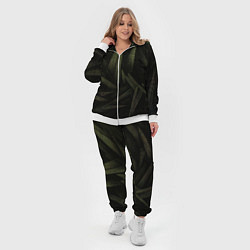 Женский 3D-костюм Абстракция - green triangles, цвет: 3D-белый — фото 2