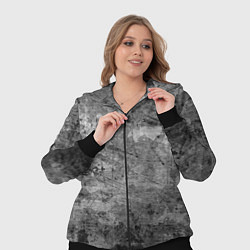 Женский 3D-костюм Абстракция - black scratches on gray background, цвет: 3D-черный — фото 2