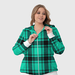 Женский 3D-костюм Checkered turquoise, цвет: 3D-белый — фото 2