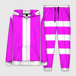 Женский костюм Color white pink line