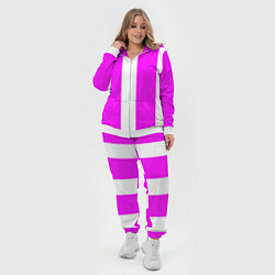 Женский 3D-костюм Color white pink line, цвет: 3D-белый — фото 2