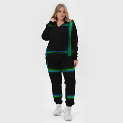 Женский 3D-костюм Neon green light blue, цвет: 3D-черный — фото 2