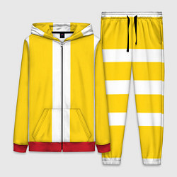 Женский 3D-костюм Color yellow white line, цвет: 3D-красный
