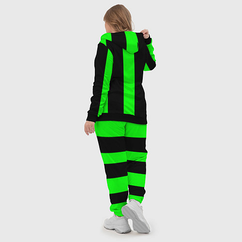 Женский костюм Color green black lines / 3D-Черный – фото 5