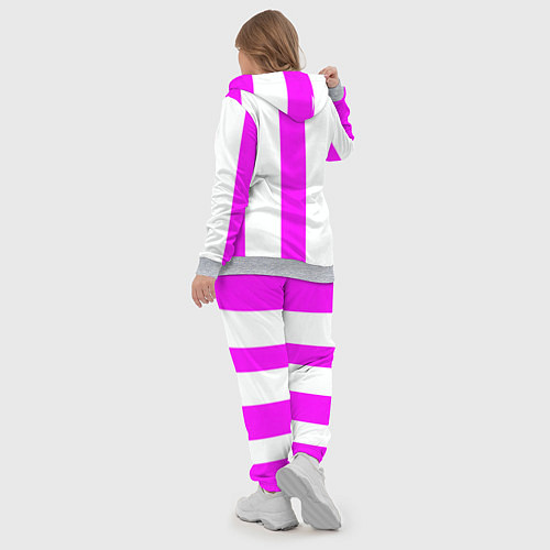 Женский костюм Color white pink lines / 3D-Меланж – фото 5