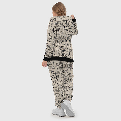 Женский костюм Иероглифы маори / 3D-Черный – фото 5