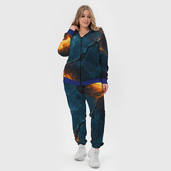 Женский 3D-костюм Разлом плит с огнем, цвет: 3D-синий — фото 2
