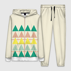 Женский костюм Абстрактный лес пирамидки с однотоном