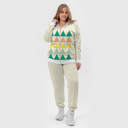 Женский 3D-костюм Абстрактный лес пирамидки с однотоном, цвет: 3D-белый — фото 2