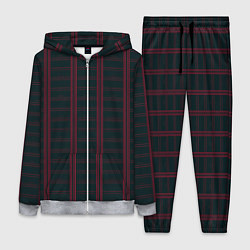 Женский костюм Color dark cage red stripes