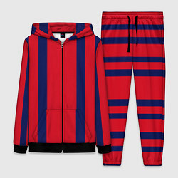 Женский 3D-костюм Color black red stripes, цвет: 3D-черный