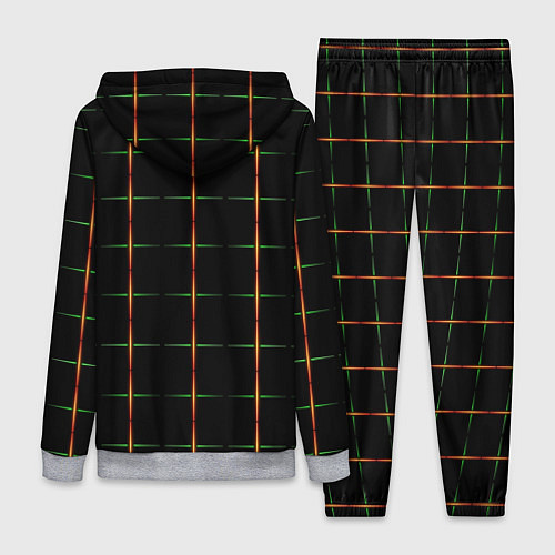 Женский костюм Color black orange green crosses / 3D-Меланж – фото 2