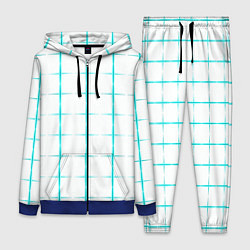 Женский костюм Color white light blue crosses