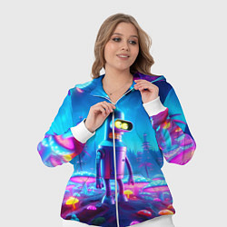 Женский 3D-костюм Бендер на сказочной неоновой грибной планете - ней, цвет: 3D-белый — фото 2