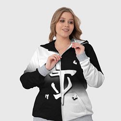 Женский 3D-костюм Doom black geometry, цвет: 3D-меланж — фото 2