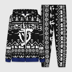 Женский 3D-костюм Doom x elders scrolls pattern, цвет: 3D-синий