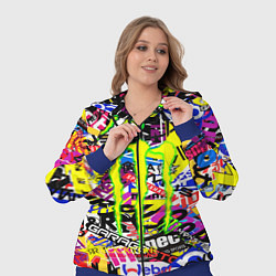 Женский 3D-костюм Monster energy бренды стикеры, цвет: 3D-синий — фото 2