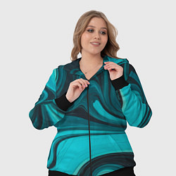 Женский 3D-костюм Мраморный малахитовый узор из изумрудных разводов, цвет: 3D-черный — фото 2