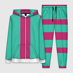 Женский 3D-костюм Color turquoise pink, цвет: 3D-белый