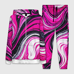 Женский 3D-костюм Розово белая абстракция, цвет: 3D-белый