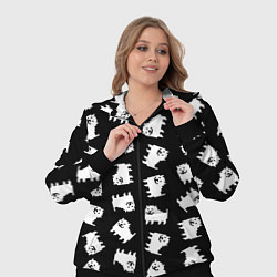 Женский 3D-костюм Annoying dog pattern - Undertale, цвет: 3D-черный — фото 2