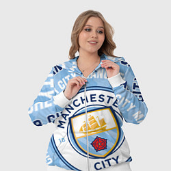 Женский 3D-костюм Манчестер Сити надписи и логотип, цвет: 3D-белый — фото 2