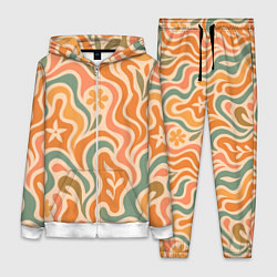 Женский 3D-костюм Цветочная волна, цвет: 3D-белый