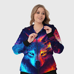 Женский 3D-костюм Волк льда и пламени, цвет: 3D-черный — фото 2