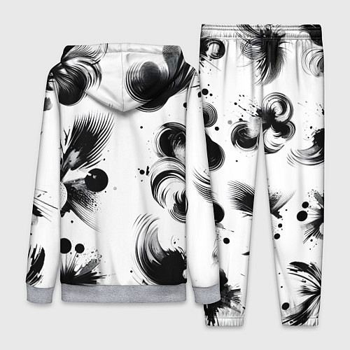 Женский костюм Чёрно-белая абстракция нейроарт / 3D-Меланж – фото 2