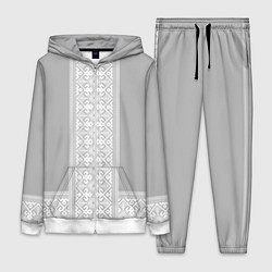 Женский костюм Славянский узор на сером - вышиванка рубаха