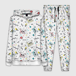 Женский костюм Паттерн с черепами и геометрическими фигурами на Х