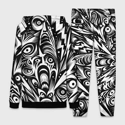 Женский костюм Lightnings and faces - ai art fantasy / 3D-Черный – фото 2