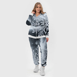 Женский 3D-костюм Снежинка на черно белое, цвет: 3D-белый — фото 2