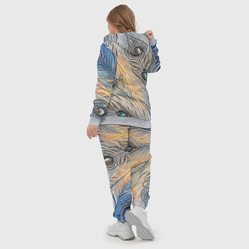 Женский костюм Синие перья с самоцветами / 3D-Меланж – фото 5