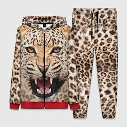Женский 3D-костюм Взгляд леопарда, цвет: 3D-красный