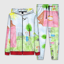 Женский 3D-костюм Детские рисунки, цвет: 3D-красный