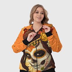 Женский 3D-костюм Девушка. Сахарный череп, цвет: 3D-черный — фото 2