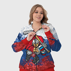 Женский 3D-костюм Русский хоккеист, цвет: 3D-красный — фото 2