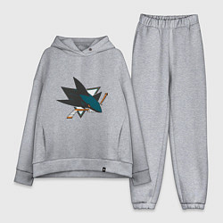 Женский костюм оверсайз San Jose Sharks, цвет: меланж