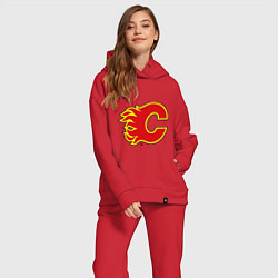 Женский костюм оверсайз Calgary Flames, цвет: красный — фото 2